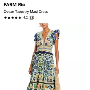 FARM Rio Vibrant Floral Maxi Dress - Blue and Green